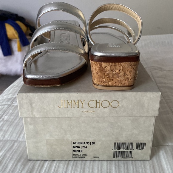 Jimmy Choo Silver Metallic Nappa Sandals - Picture 6 of 6